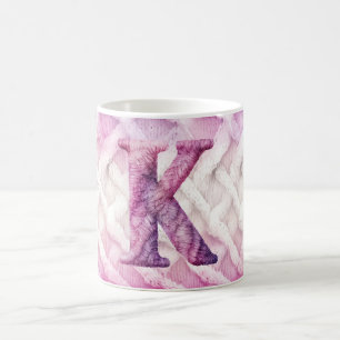 Caneca De Café Cor-de-rosa-branca-quente - Letra K