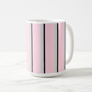 Caneca De Café Cor-de-rosa, cinza, preto, impressão de faixa