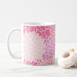 Caneca De Café Cor-de-rosa Dahlia Flor Vidro