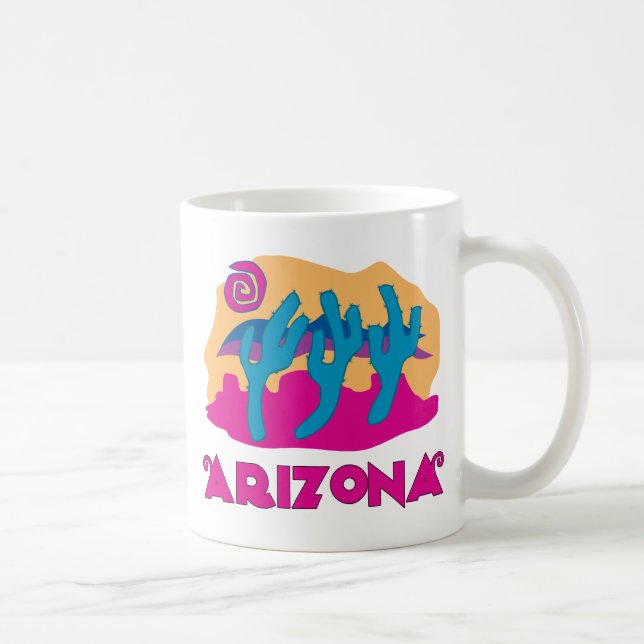 Caneca De Café Cor-de-rosa do deserto arizona (Direita)