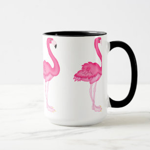 Caneca de café cor-de-rosa do flamingo