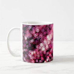 Caneca De Café Cor-de-rosa Dreamy: Abstrato Luz Negra