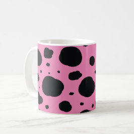 Caneca De Café cor-de-rosa, manchas dalmáticas modernas, padrões