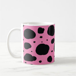 Caneca De Café cor-de-rosa, manchas dalmáticas modernas, padrões