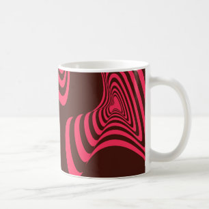 Caneca De Café Cor-de-rosa, óptica, tenda, forma geométrica abstr
