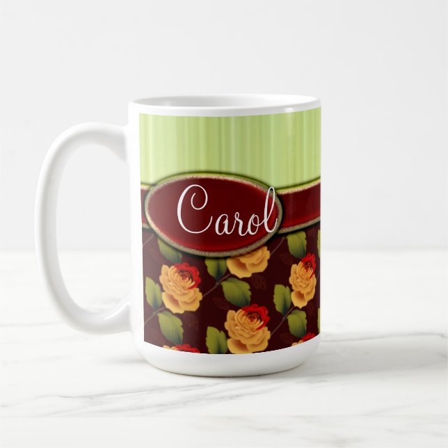 Caneca de café cor-de-rosa personalizada (Esquerda)