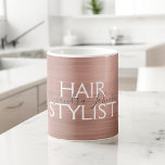Caneca De Café Cor-de-rosa-reluzente - Rosa Gold Foil Makeup Arti<br><div class="desc">Blush Pink - Rosa Gold Foil Metallic Makeup Artist Cup usado como presente de promocional. O nome do contato profissional e a profissão podem ser alterados para serem usados em qualquer tipo de negócio. Entre em contato com o designer para obter itens adicionais correspondentes.</div>
