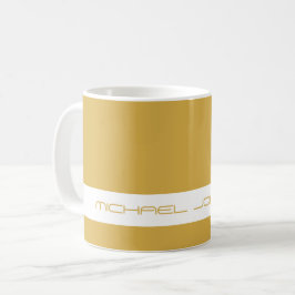 Caneca De Café Cor de Tendência Amarelo do Ouro - Nome Futurístic