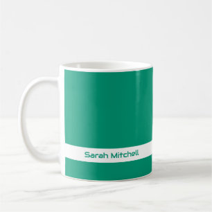 Caneca De Café Cor de Tendência - Mug de Nome Verde de Jade