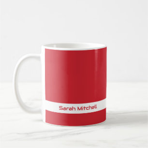 Caneca De Café Cor de Tendência - Mug de Nome Vermelho Vibrante