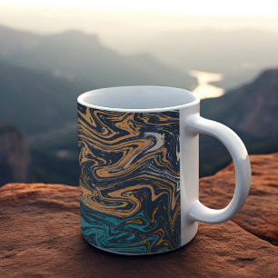 Caneca De Café Cor do Azulejo Marble