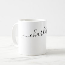 Cor Elegante Branco Moderno Nome Personalizado