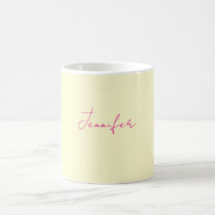 Caneca De Café Cor elegante minimalista moderno simples nome