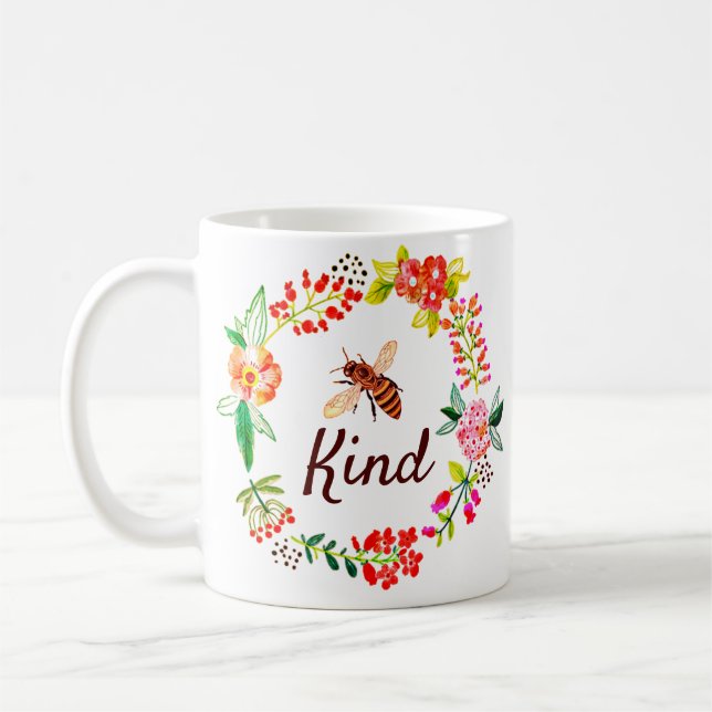 Caneca De Café Cor floral amável (Esquerda)