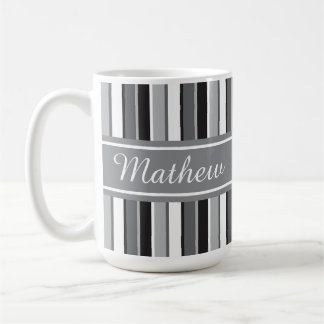 Caneca De Café Cor personalizada e nome padrão de faixa de quatro