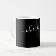 Cor Preta Elegante Nome Moderno Personalizado