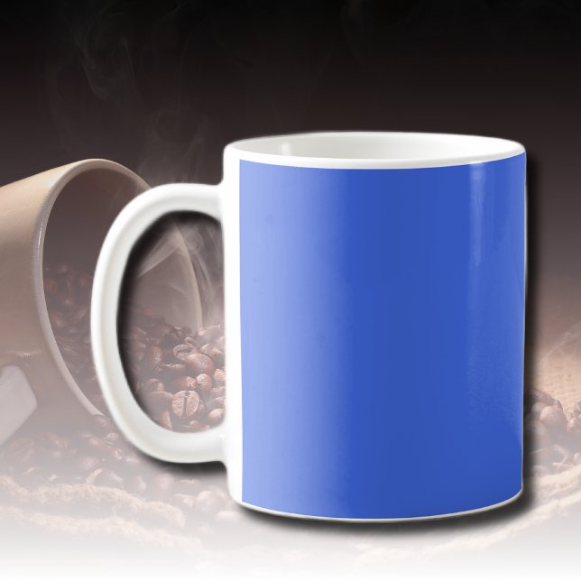 Caneca De Café Cor Real Azul Sólido | Clássico | Elegante (Criador carregado)