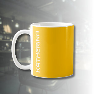 Caneca De Café Cor Sólida Amber Personalizado Clássico