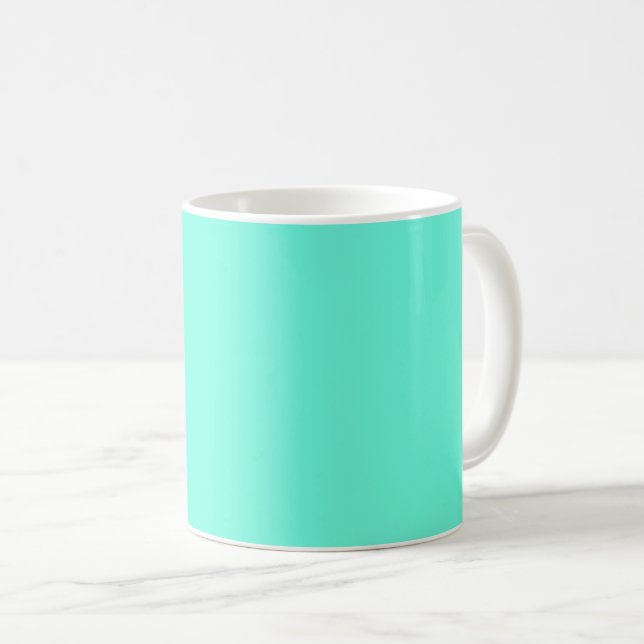 Caneca De Café Cor Sólida da Turquesa Verde Azul Aquamarina (Frente Esquerda)