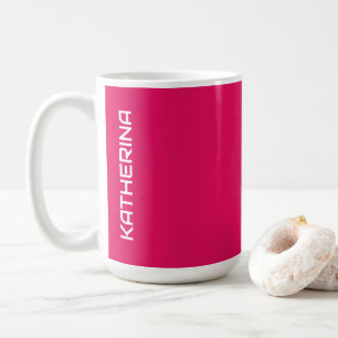 Caneca De Café Cor Sólida De Framboesa Personalizado Clássico