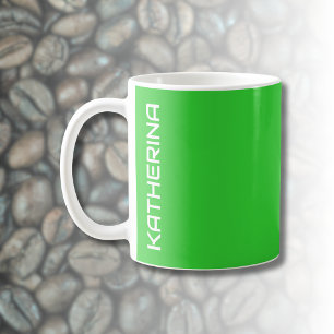 Caneca De Café Cor sólida do Verde limão Neon  Personalizado Clás
