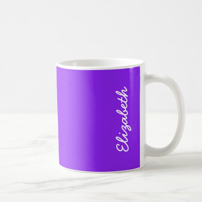 Caneca De Café Cor Sólida Neon Roxo Personalizada (Direita)