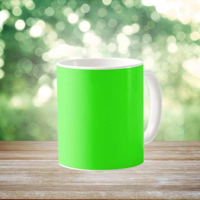Caneca De Café Cor Sólida Neon Verde (Criador carregado)