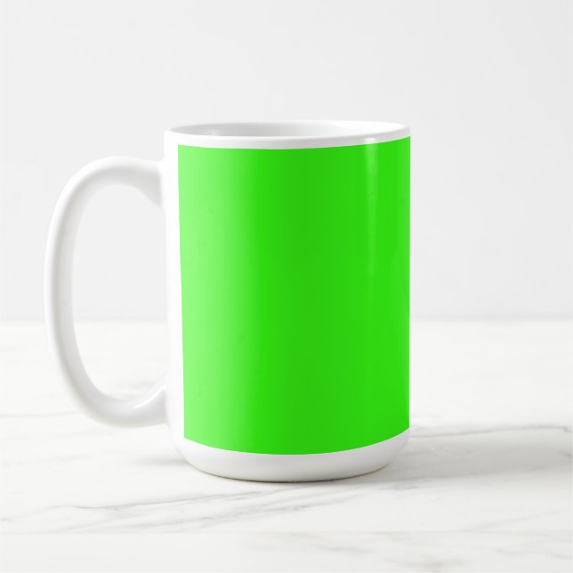 Caneca De Café Cor Sólida Neon Verde | Clássico (Esquerda)
