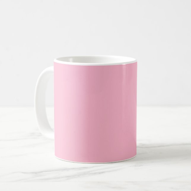 Caneca De Café Cor sólida rosa-bebê (Frente Esquerda)