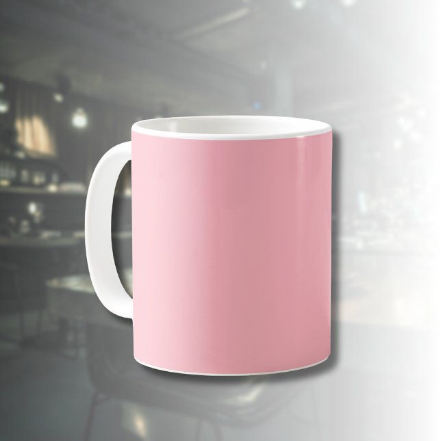 Caneca De Café Cor Sólida Rosa Esbranquiçada da Tendência | Elega (Criador carregado)