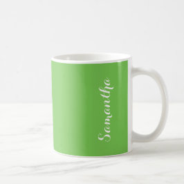 Caneca De Café Cor Sólida Verde Brilhante Vívida e Personalizada