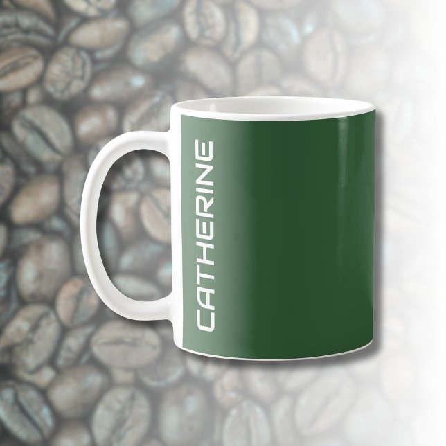 Caneca De Café Cor Sólida Verde Caçadora Personalizada (Criador carregado)