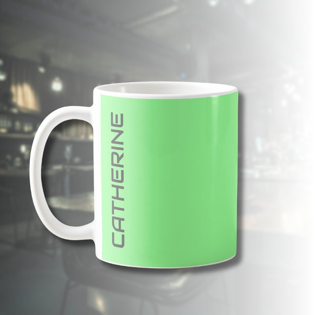 Caneca De Café Cor Sólida Verde da Casa da Moeda Personalizada (Criador carregado)