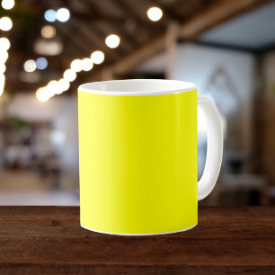 Caneca De Café Cor Sólido Amarela Neon