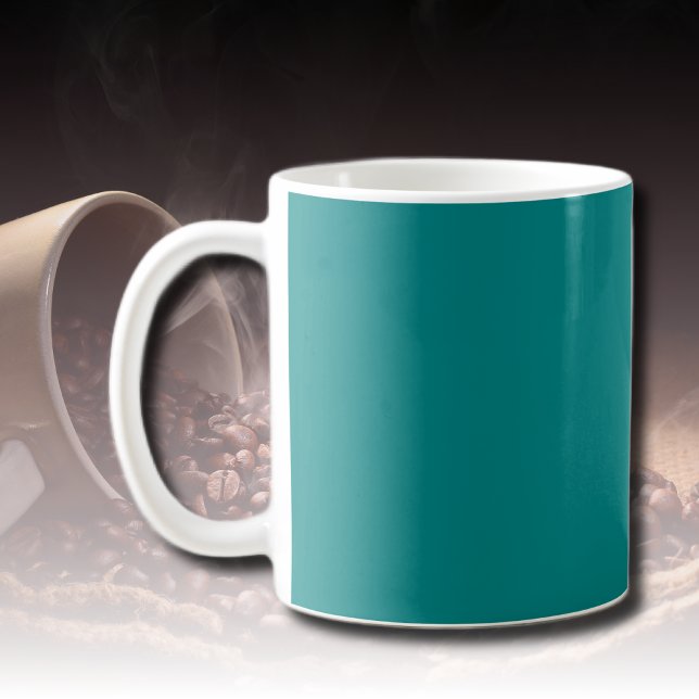Caneca De Café Cor Sólido Teal | Clássico | Elegante (Criador carregado)