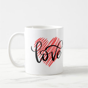 Caneca De Café Cor Vermelha e Preta