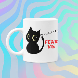 Caneca De Café Cor vermelha me teme dizendo Black Cat on