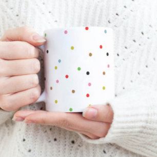 Caneca De Café COR vintage COLORIDO de bolinhas NATAL moderno fer
