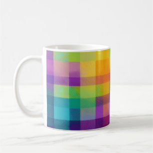 Caneca De Café Cor Xadrez Cor Múltipla Cor Cor Verde Roxo Laranja