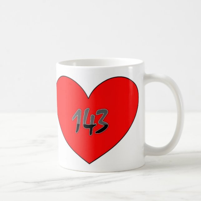 Caneca De Café Coração 143 eu te amo (Direita)