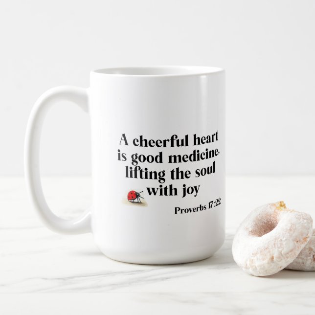 Caneca De Café Coração Alegre (Com Donut)