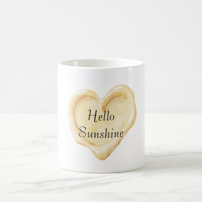 Caneca De Café Coração Amarelo Olá Sol (Centro)