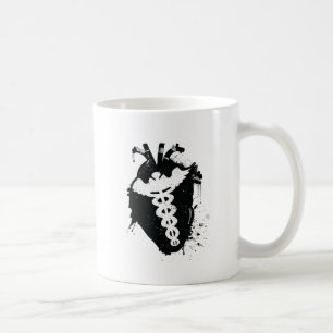 Caneca De Café coração anatômico do caduceus