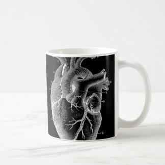 Caneca De Café Coração anatômico preto