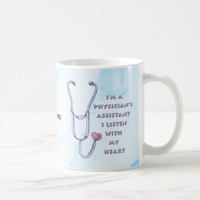 Caneca De Café Coração Assistente de Médico (Direita)