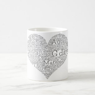 Caneca De Café Coração australiano do calão