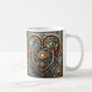 Caneca De Café Coração Caprichoso Steampunk Eu Vejo Você Eu Amo V