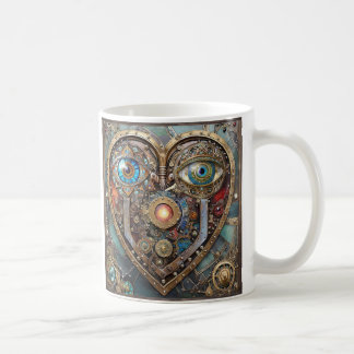 Caneca De Café Coração Caprichoso Steampunk Eu Vejo Você Eu Amo V