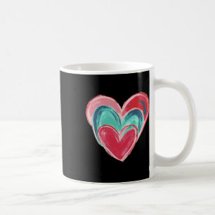 Caneca De Café Coração Colorido Retro do Dia dos Namorados para M