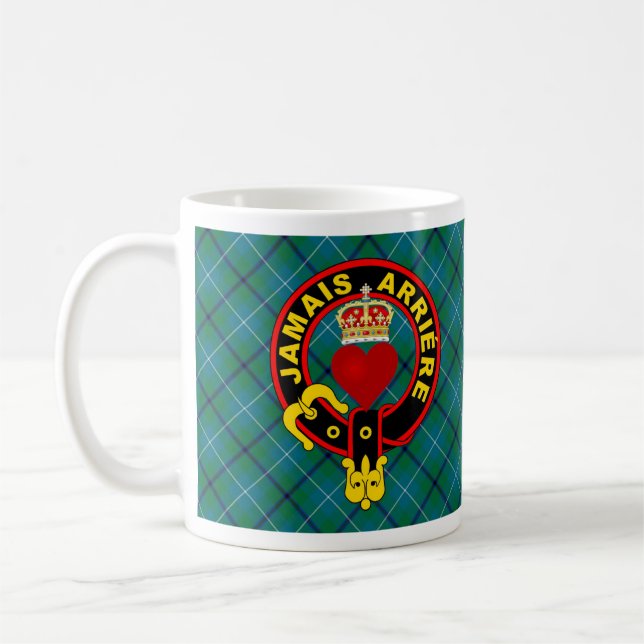 Caneca De Café Coração coroado Douglas Crest tartan mug (Esquerda)